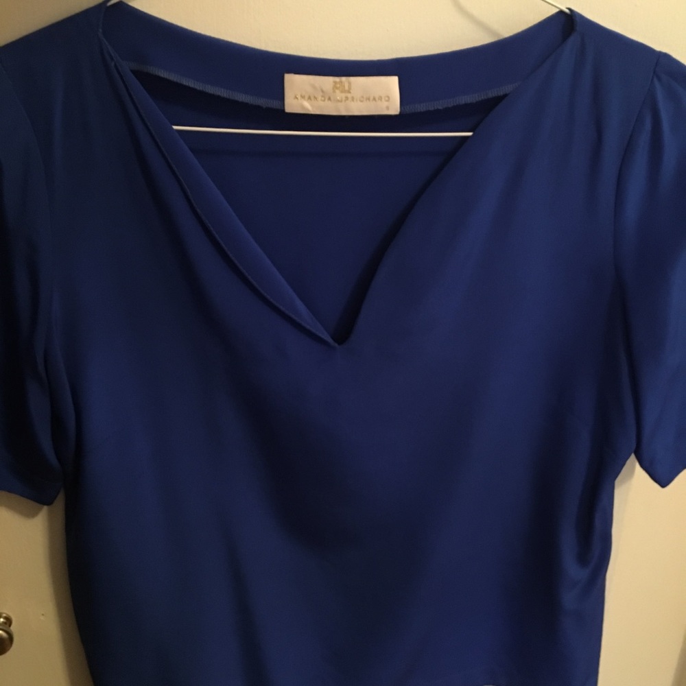 Royal Blue Silk Blouse by Amanda Uprichard